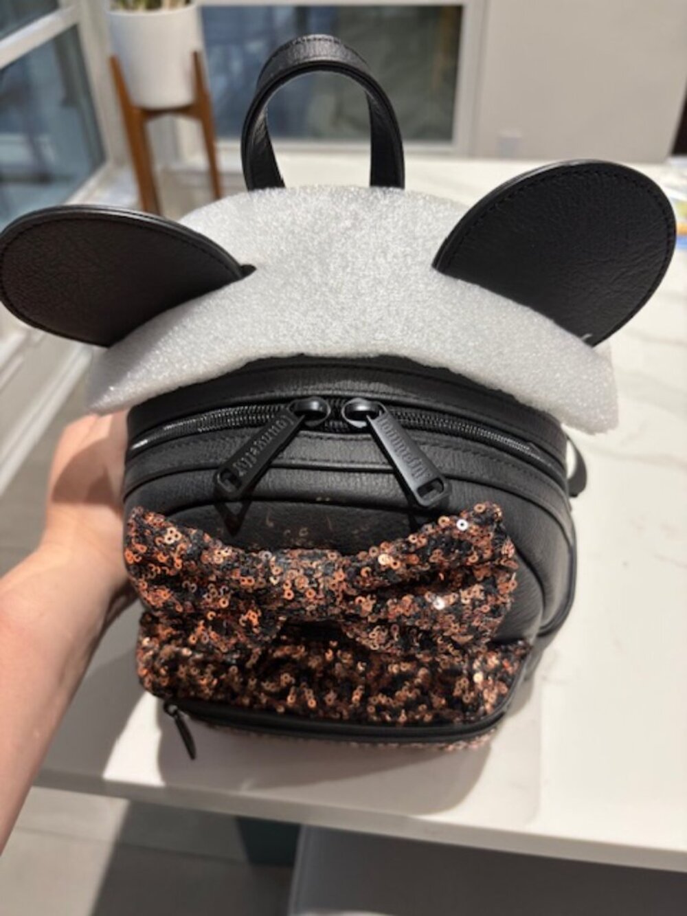 NWT Minnie Mouse Sequined Mini Backpack by Loungefly – Belle Bronze - Picture 2 of 5